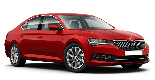 Skoda Superb 2026 года в цвете красный металлик velvet red